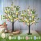Easter Decorations Easter Tree with Eggs, 2Ft Tabletop Tree with 24 LED Lights, Lighted Artificial Tree Battery/USB Operated Light up Easter Egg Tree for Spring Home Decor (2 Pack)